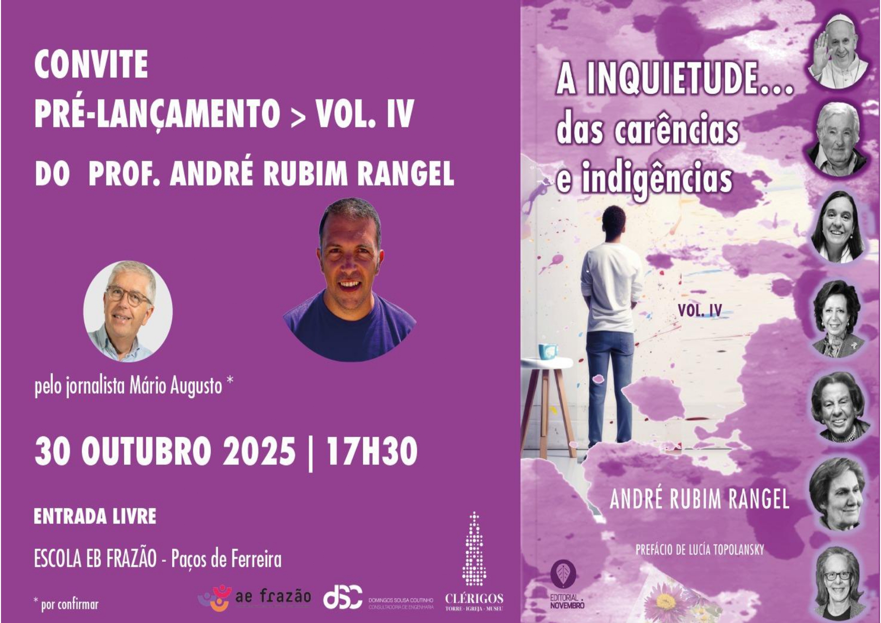 Pré-Lançamento do livro “A inquietude… das carências e indigências” Vol IV