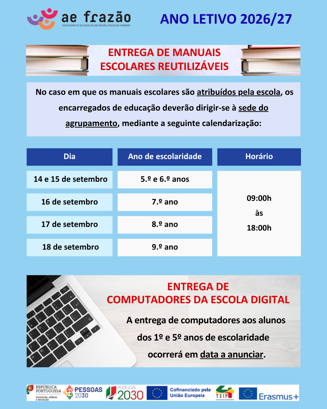 Entrega de Manuais Escolares Reutilizáveis